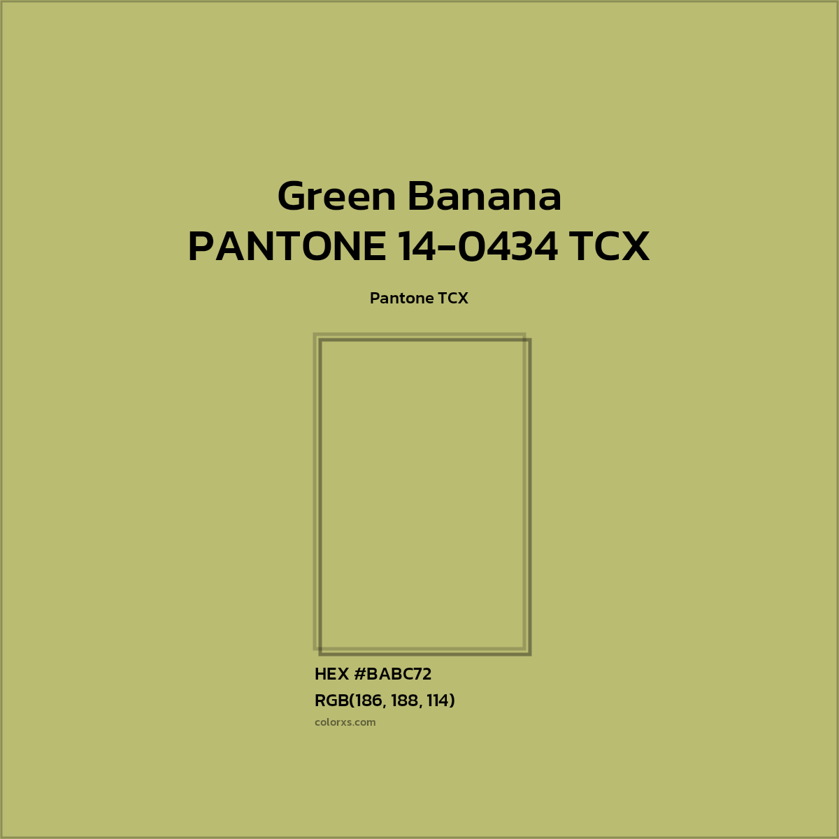 #BABC72 PANTONE 14-0434 TCX - Green Banana CMS Pantone TCX - Color codes and meaning | Matching colors and paints