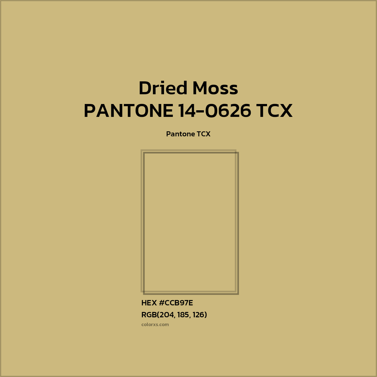 #CCB97E PANTONE 14-0626 TCX - Dried Moss CMS Pantone TCX - Color codes and meaning | Matching colors and paints