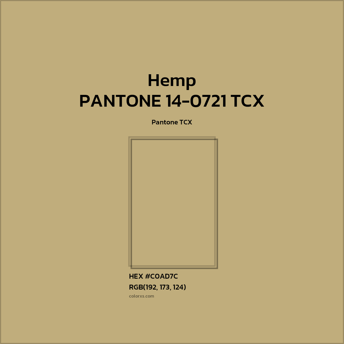 #C0AD7C PANTONE 14-0721 TCX - Hemp CMS Pantone TCX - Color codes and meaning | Matching colors and paints