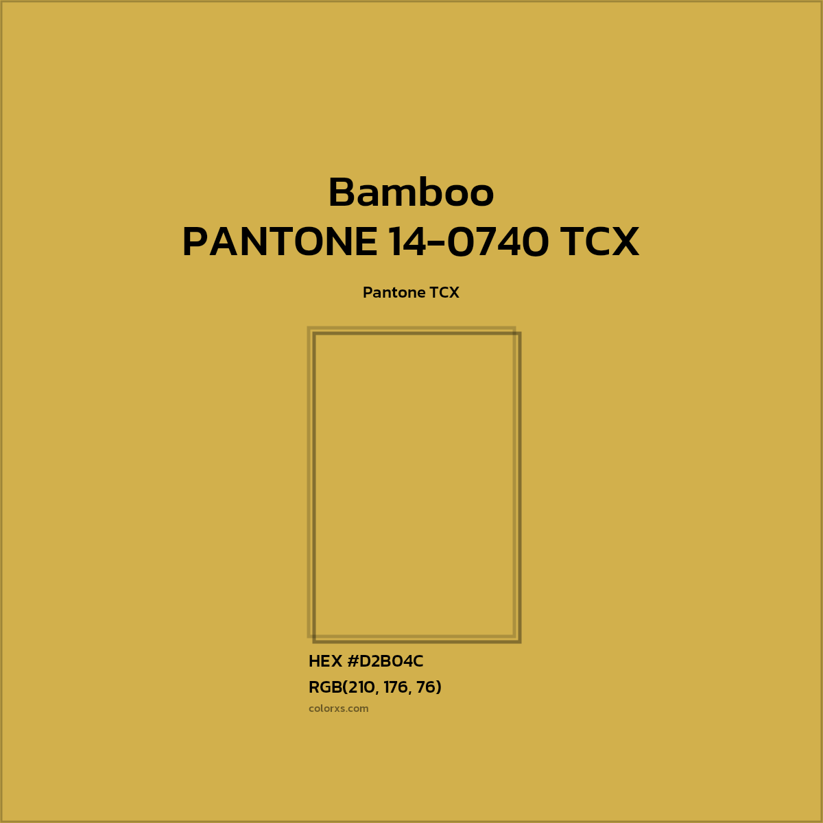 #D2B04C PANTONE 14-0740 TCX - Bamboo CMS Pantone TCX - Color codes and meaning | Matching colors and paints