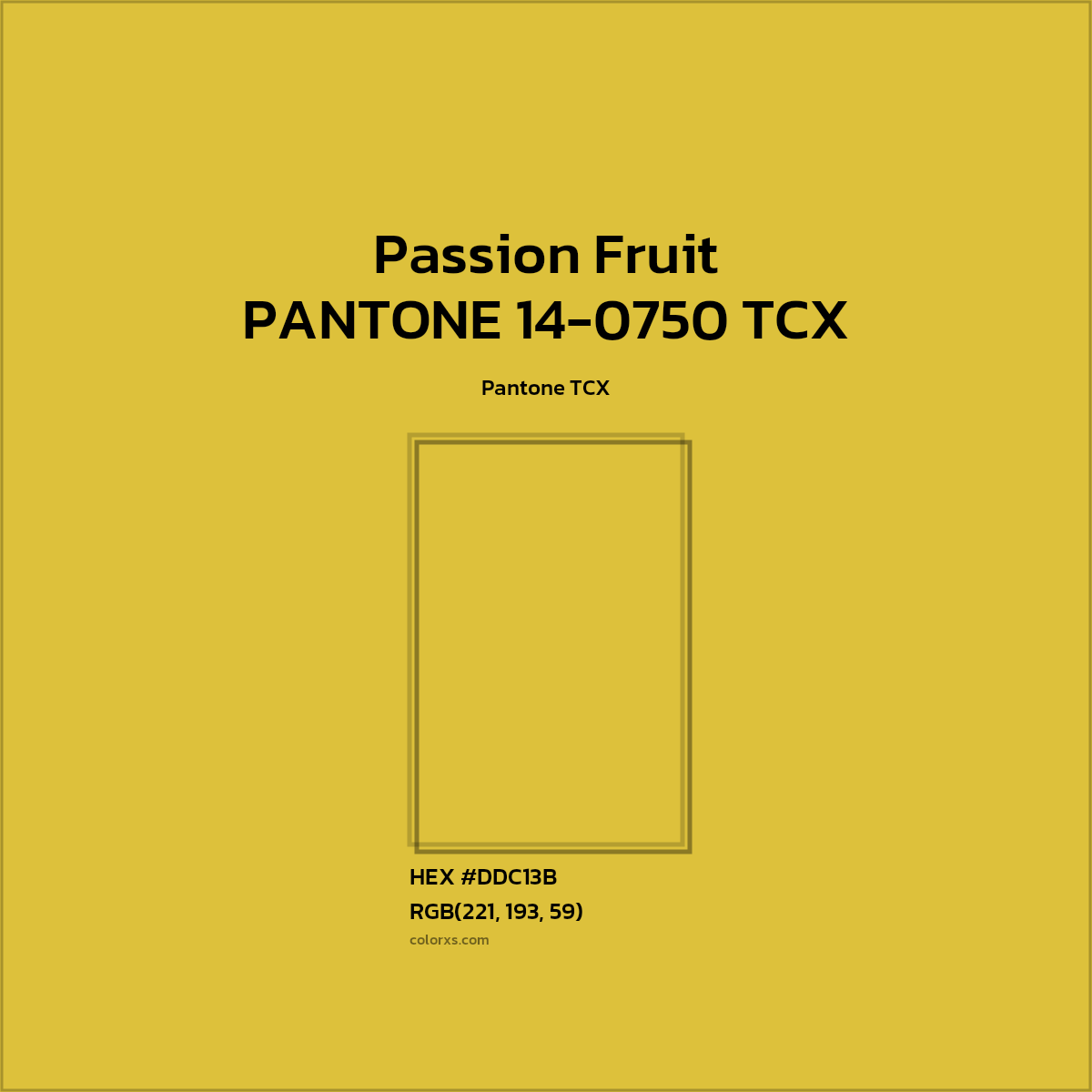 #DCC13A PANTONE 14-0750 TCX - Passion Fruit CMS Pantone TCX - Color codes and meaning | Matching colors and paints