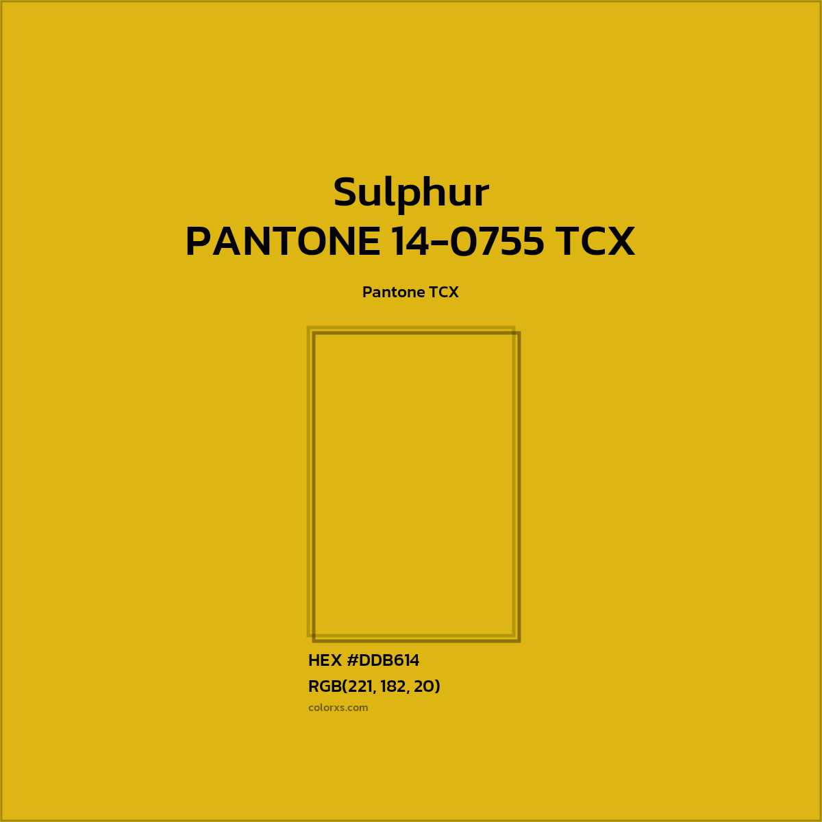 #DDB614 PANTONE 14-0755 TCX - Sulphur CMS Pantone TCX - Color codes and meaning | Matching colors and paints