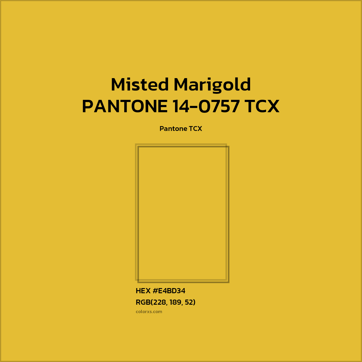 #E3BD33 PANTONE 14-0757 TCX - Misted Marigold CMS Pantone TCX - Color codes and meaning | Matching colors and paints