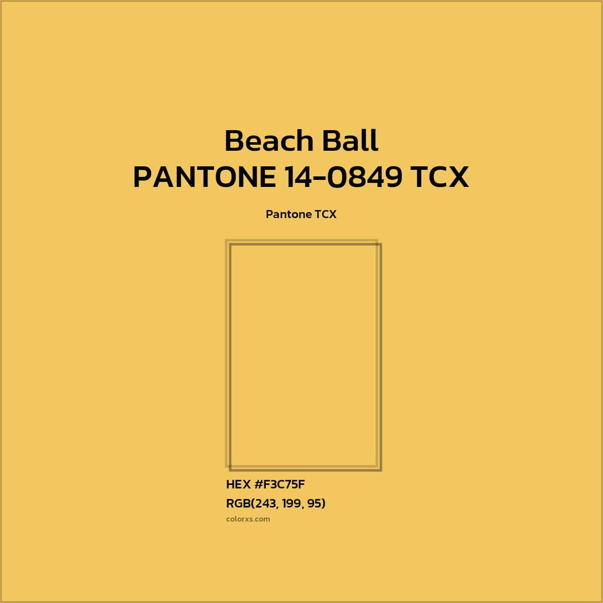 #F3C65F PANTONE 14-0849 TCX - Beach Ball CMS Pantone TCX - Color codes and meaning | Matching colors and paints