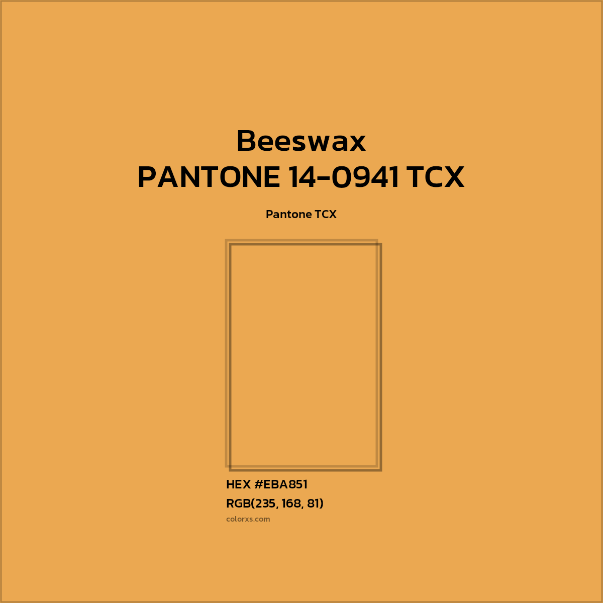 #EBA851 PANTONE 14-0941 TCX - Beeswax CMS Pantone TCX - Color codes and meaning | Matching colors and paints