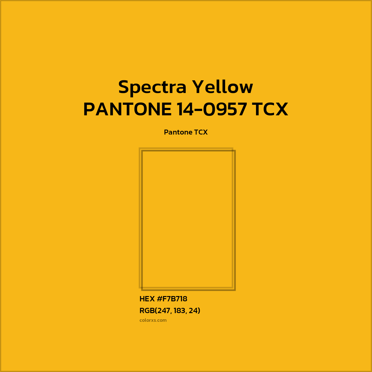 #F7B718 PANTONE 14-0957 TCX - Spectra Yellow CMS Pantone TCX - Color codes and meaning | Matching colors and paints