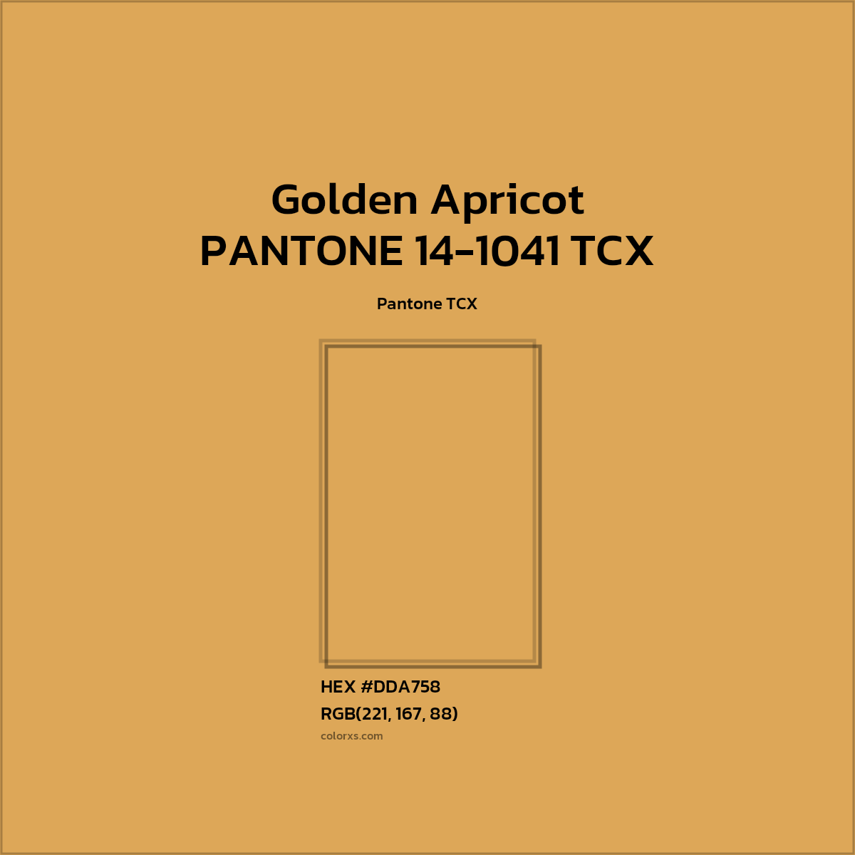 #DDA758 PANTONE 14-1041 TCX - Golden Apricot CMS Pantone TCX - Color codes and meaning | Matching colors and paints