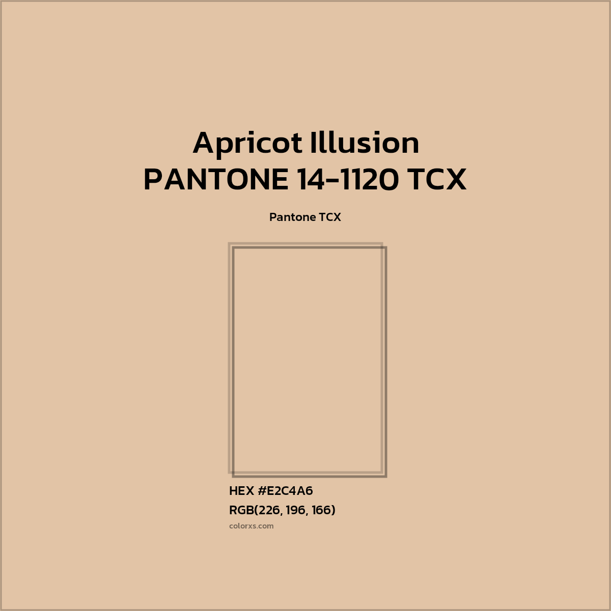 #E2C4A6 PANTONE 14-1120 TCX - Apricot Illusion CMS Pantone TCX - Color codes and meaning | Matching colors and paints