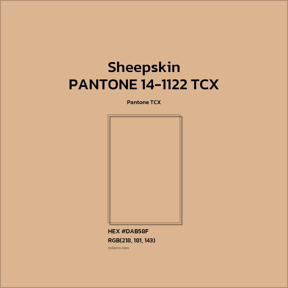 #DAB58F PANTONE 14-1122 TCX - Sheepskin CMS Pantone TCX - Color codes and meaning | Matching colors and paints