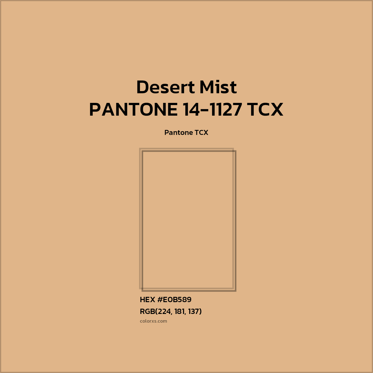 #E0B589 PANTONE 14-1127 TCX - Desert Mist CMS Pantone TCX - Color codes and meaning | Matching colors and paints