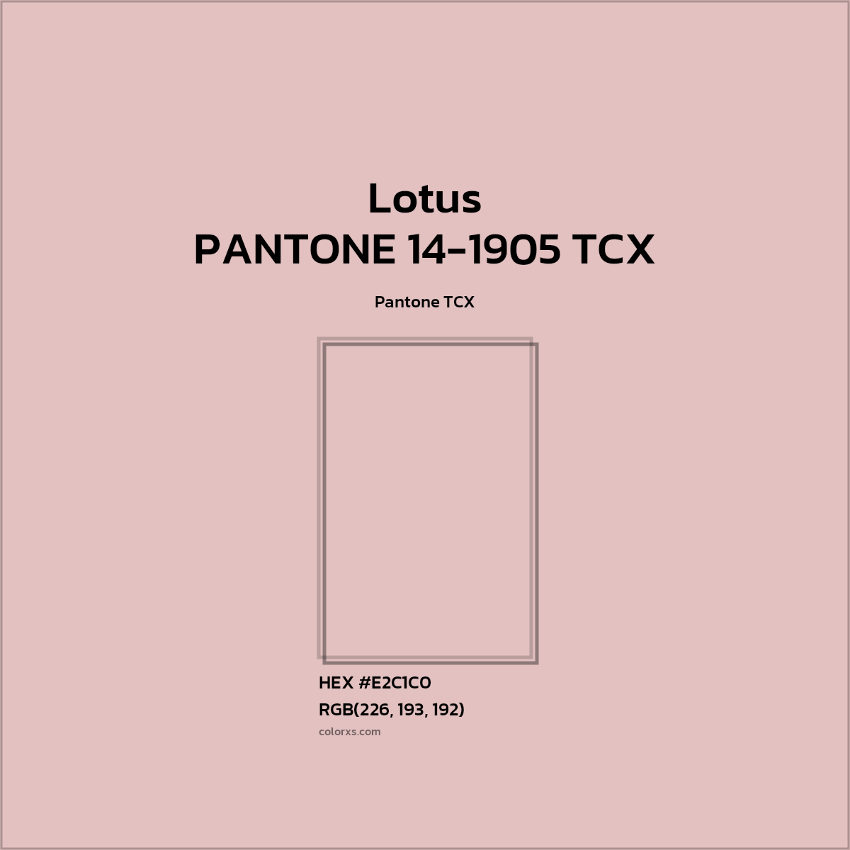 #E2C1C0 PANTONE 14-1905 TCX - Lotus CMS Pantone TCX - Color codes and meaning | Matching colors and paints
