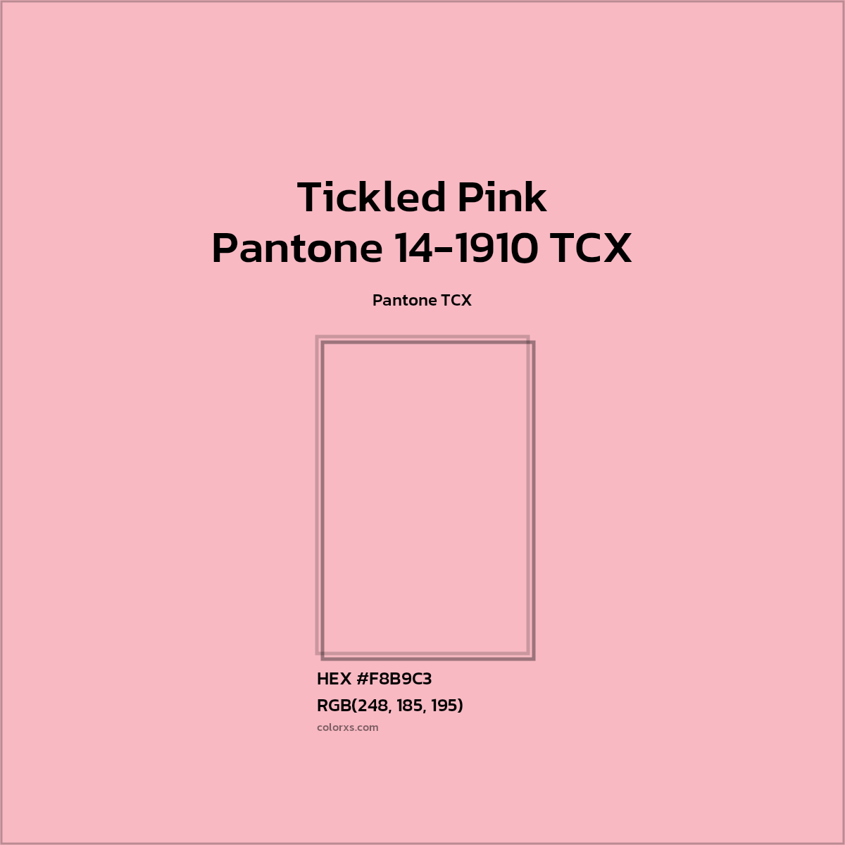 #F7B9C2 Pantone 14-1910 TCX - Tickled Pink CMS Pantone TCX - Color codes and meaning | Matching colors and paints