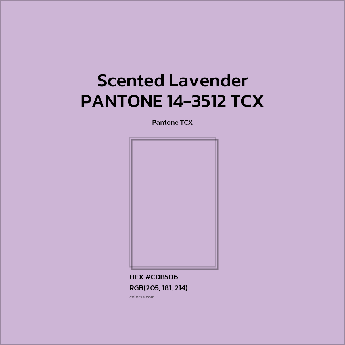 #CCB5D6 PANTONE 14-3512 TCX - Scented Lavender CMS Pantone TCX - Color codes and meaning | Matching colors and paints