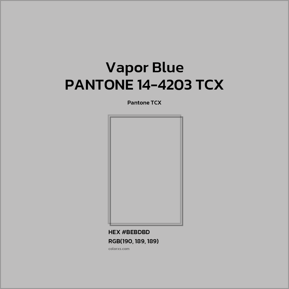 #BEBDBD PANTONE 14-4203 TCX - Vapor Blue CMS Pantone TCX - Color codes and meaning | Matching colors and paints
