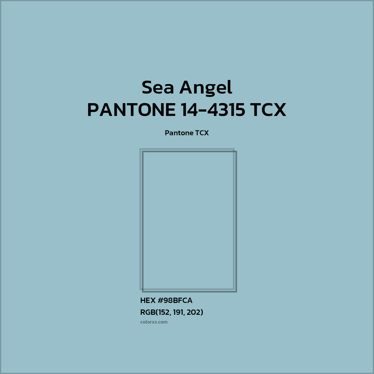 #98BFCB PANTONE 14-4315 TCX - Sea Angel CMS Pantone TCX - Color codes and meaning | Matching colors and paints