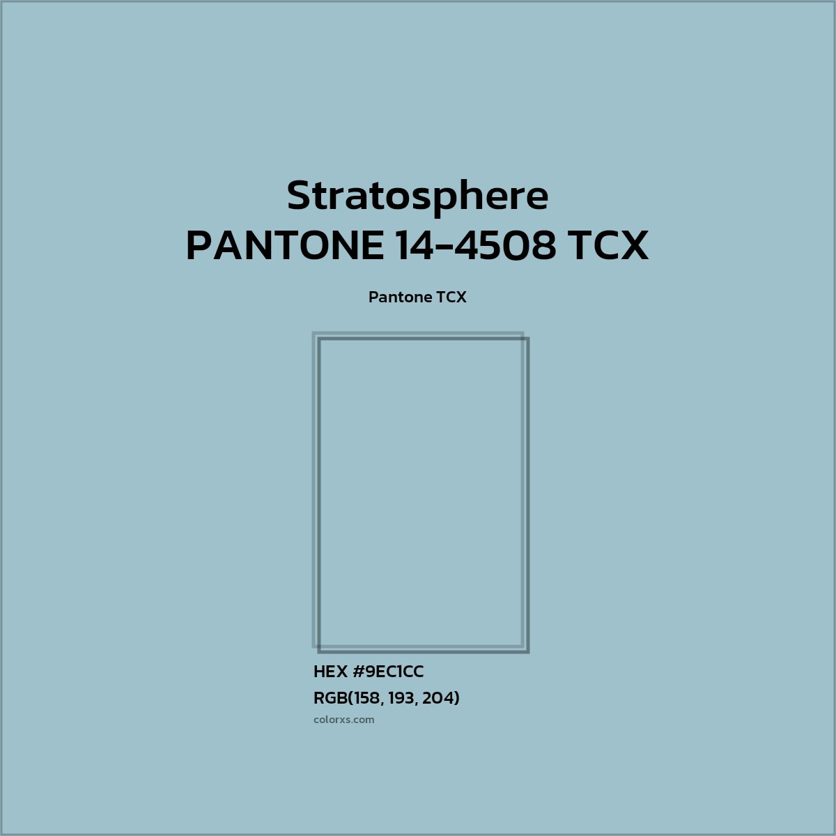 #9EC1CC PANTONE 14-4508 TCX - Stratosphere CMS Pantone TCX - Color codes and meaning | Matching colors and paints