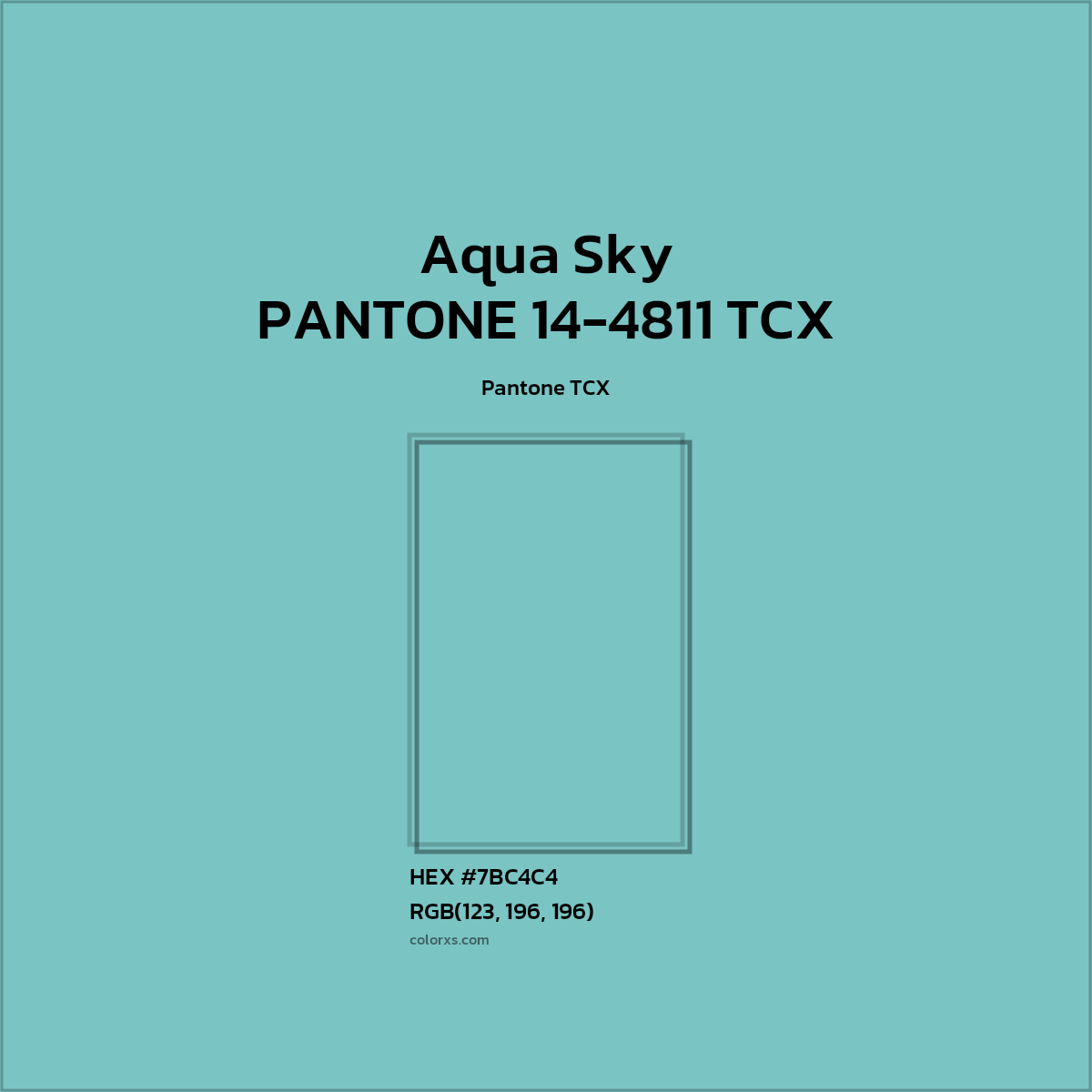 #7BC4C4 PANTONE 14-4811 TCX - Aqua Sky CMS Pantone TCX - Color codes and meaning | Matching colors and paints