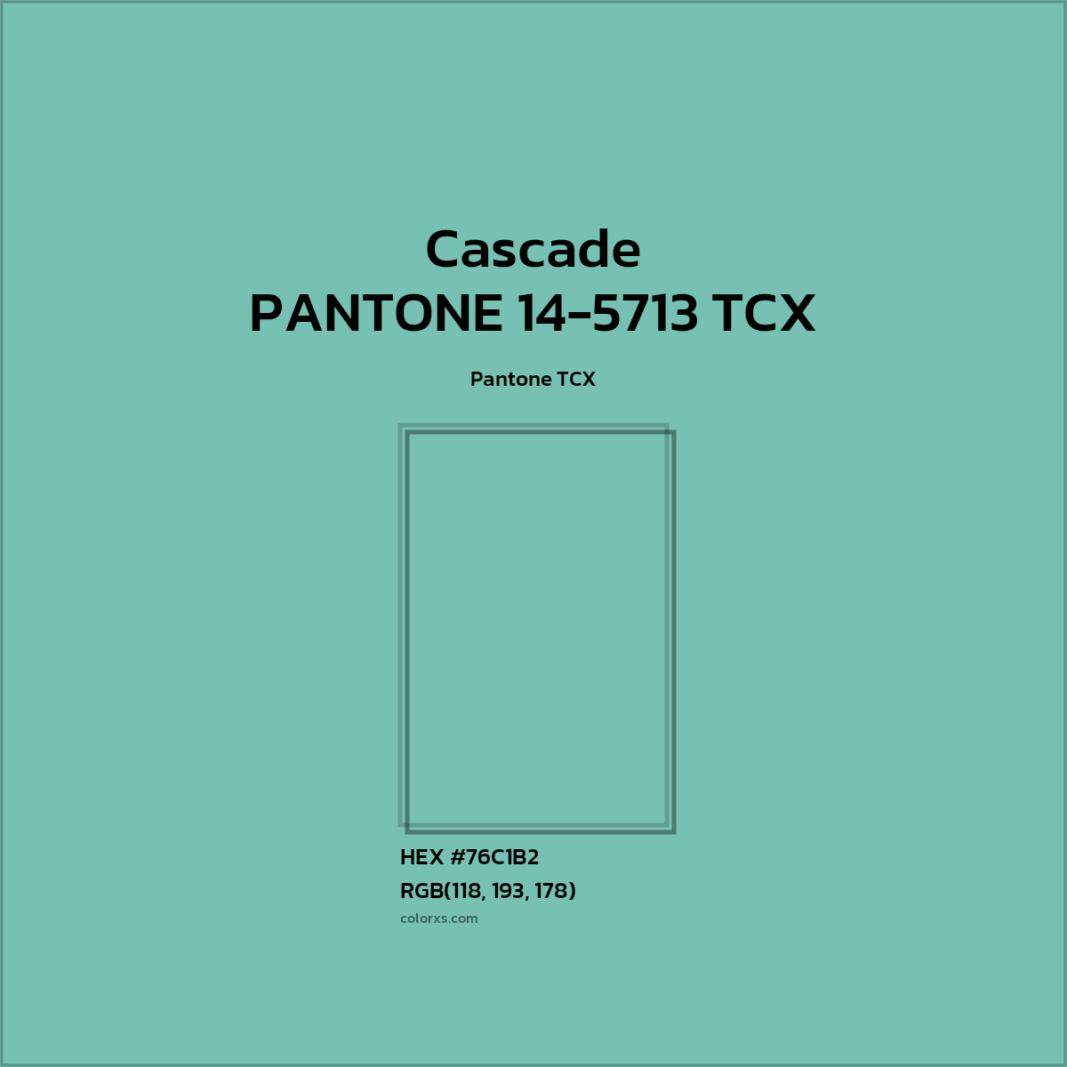 #76C1B2 PANTONE 14-5713 TCX - Cascade CMS Pantone TCX - Color codes and meaning | Matching colors and paints
