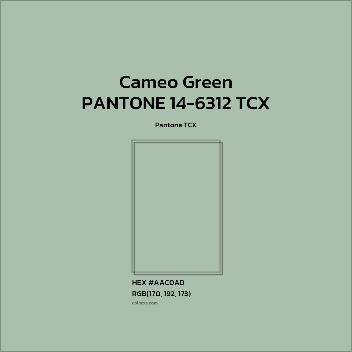 #AAC0AD PANTONE 14-6312 TCX - Cameo Green CMS Pantone TCX - Color codes and meaning | Matching colors and paints