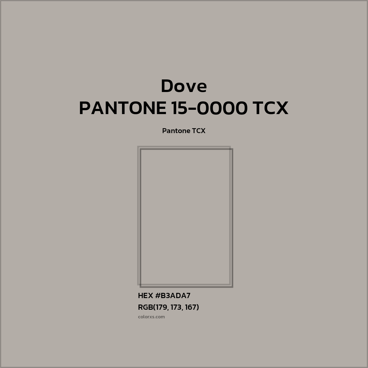#B3ADA7 PANTONE 15-0000 TCX - Dove CMS Pantone TCX - Color codes and meaning | Matching colors and paints
