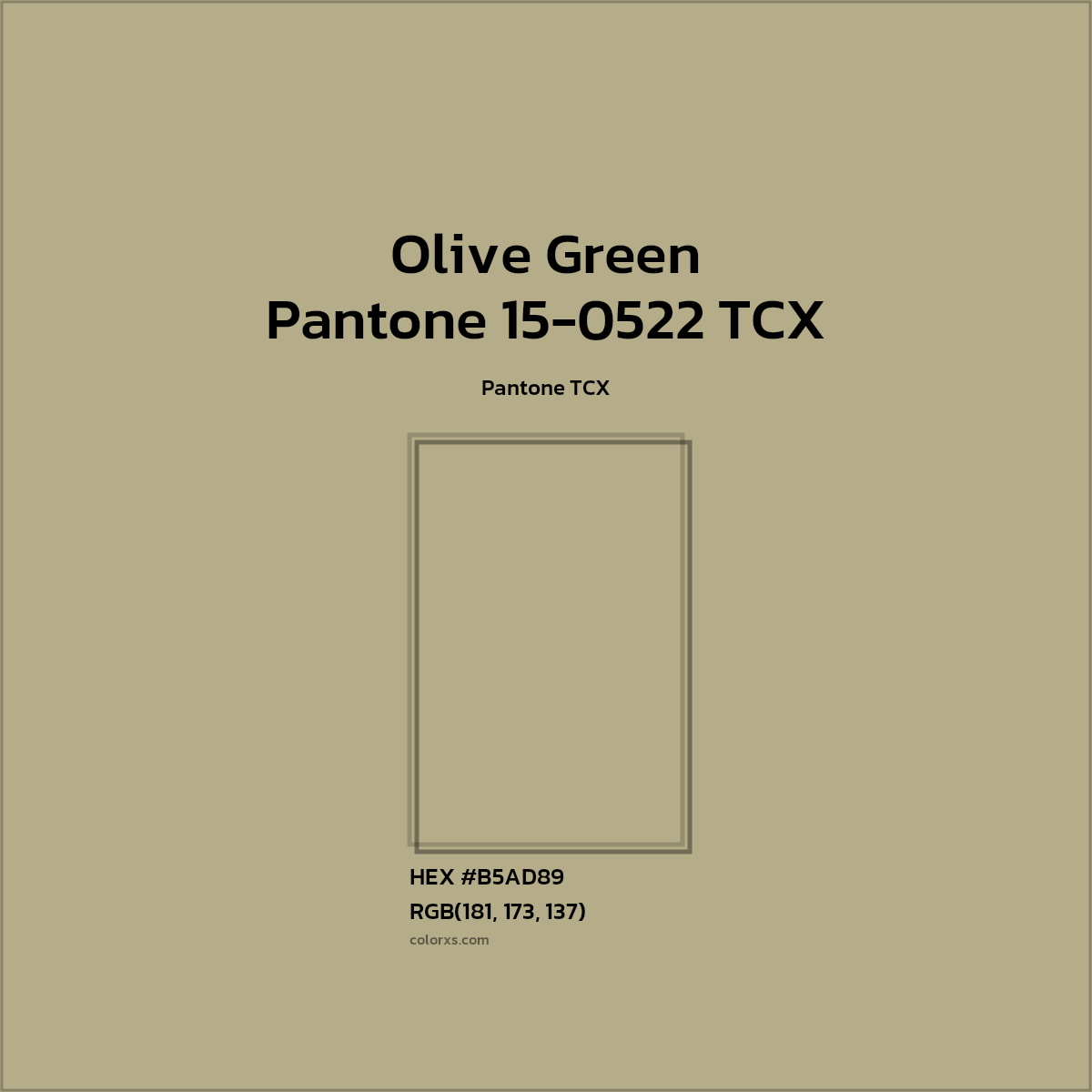 #B5AD88 Pantone 15-0522 TCX - Olive Green CMS Pantone TCX - Color codes and meaning | Matching colors and paints