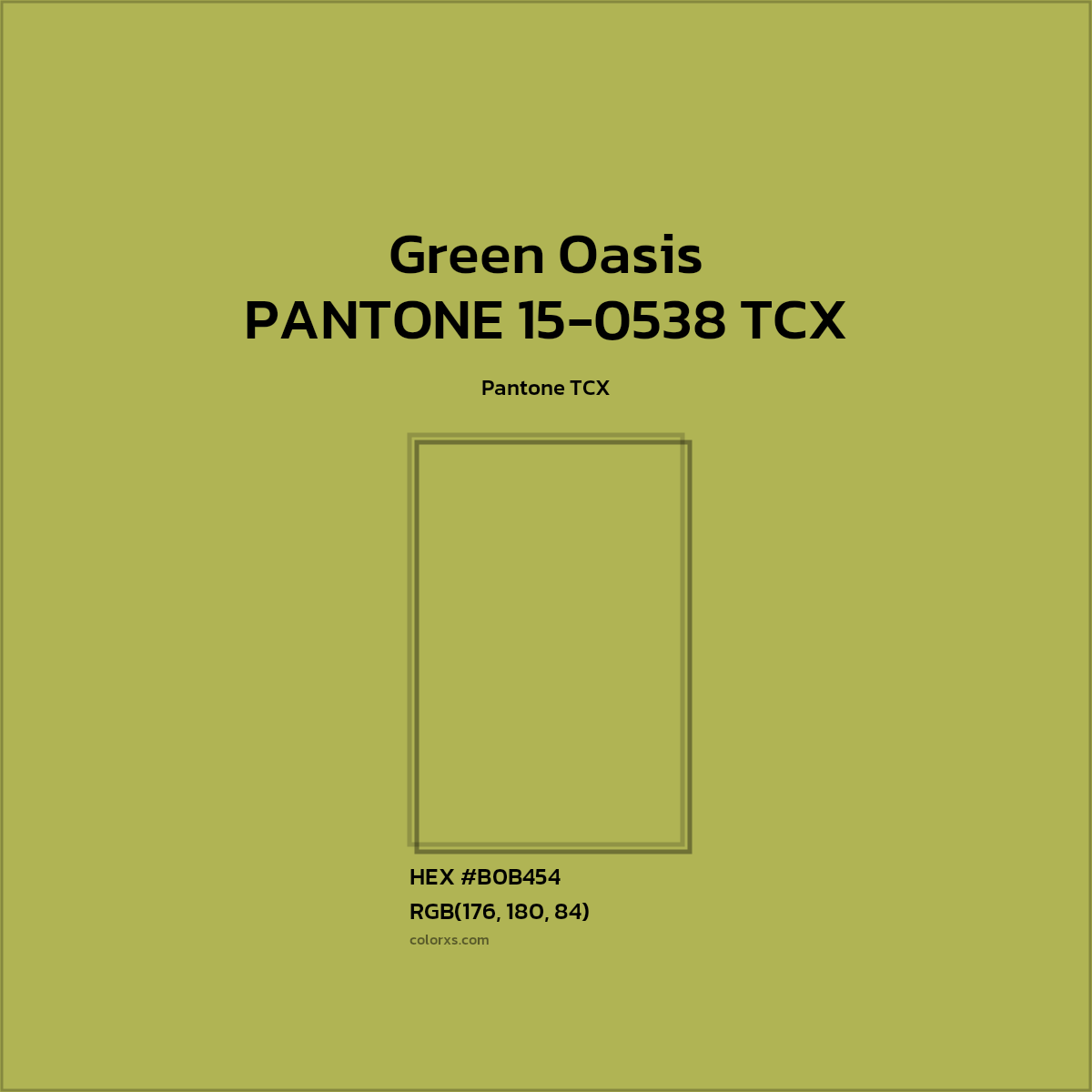#B0B454 PANTONE 15-0538 TCX - Green Oasis CMS Pantone TCX - Color codes and meaning | Matching colors and paints