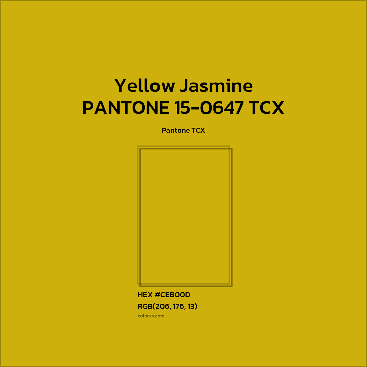 #CEB00D PANTONE 15-0647 TCX - Yellow Jasmine CMS Pantone TCX - Color codes and meaning | Matching colors and paints