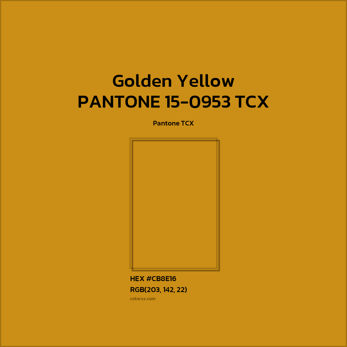 #CB8E16 PANTONE 15-0953 TCX - Golden Yellow CMS Pantone TCX - Color codes and meaning | Matching colors and paints