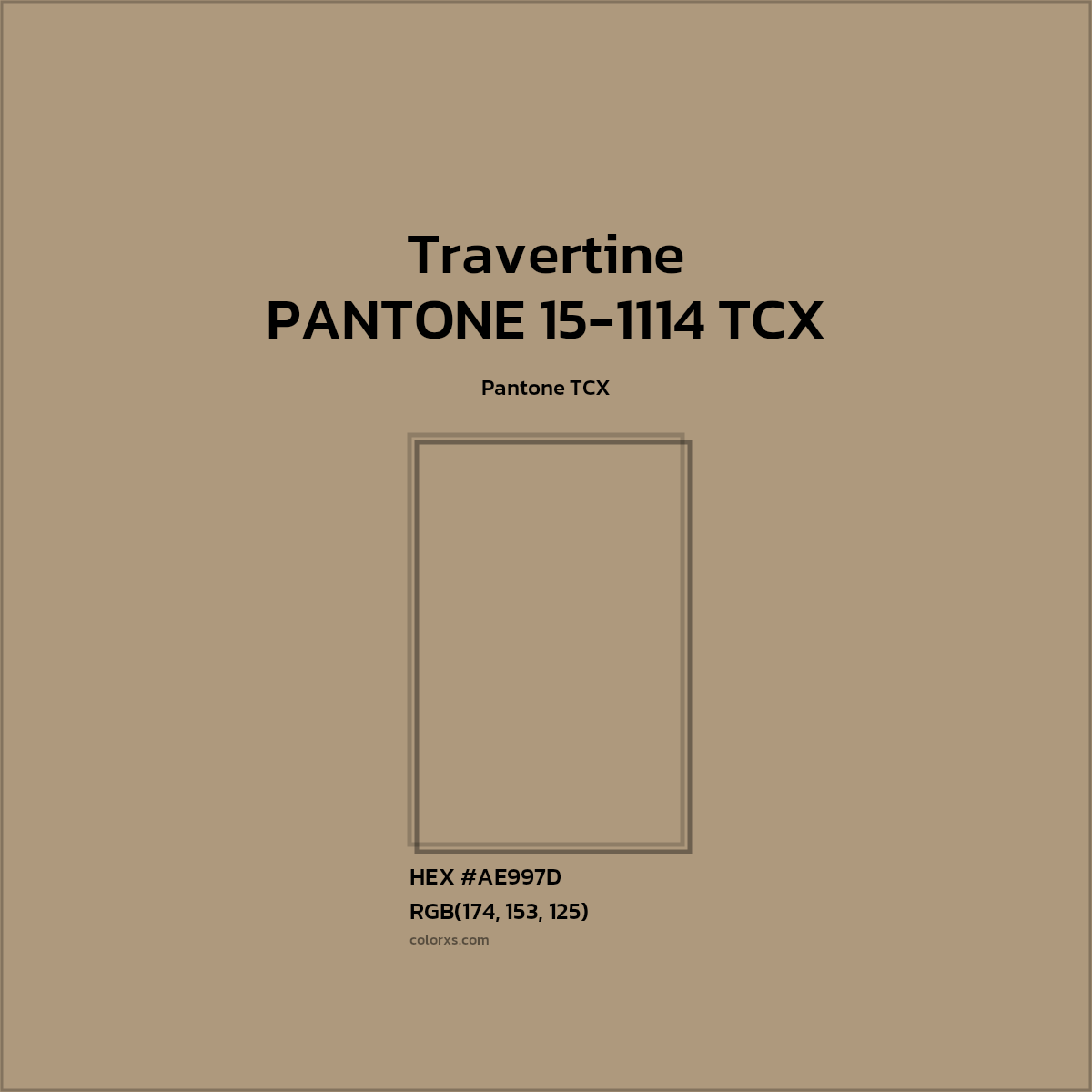 #AE997D PANTONE 15-1114 TCX - Travertine CMS Pantone TCX - Color codes and meaning | Matching colors and paints