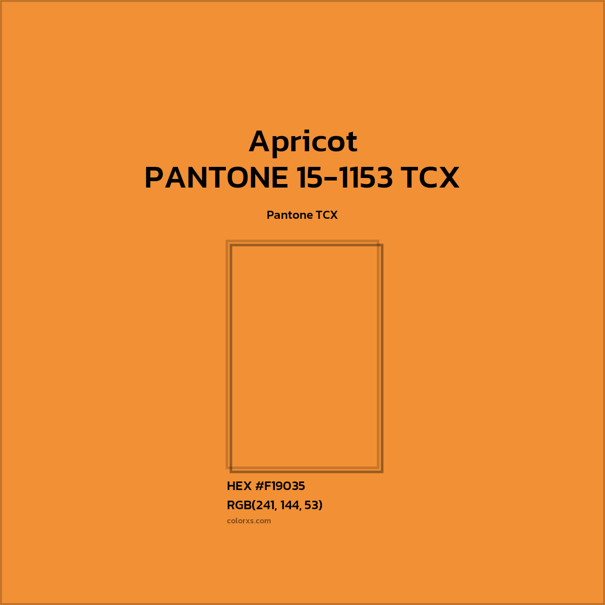 #F19035 PANTONE 15-1153 TCX - Apricot CMS Pantone TCX - Color codes and meaning | Matching colors and paints