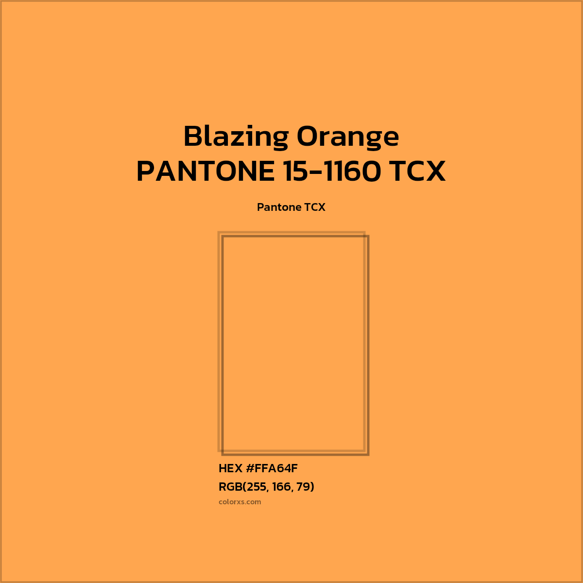 #FFA74F PANTONE 15-1160 TCX - Blazing Orange CMS Pantone TCX - Color codes and meaning | Matching colors and paints