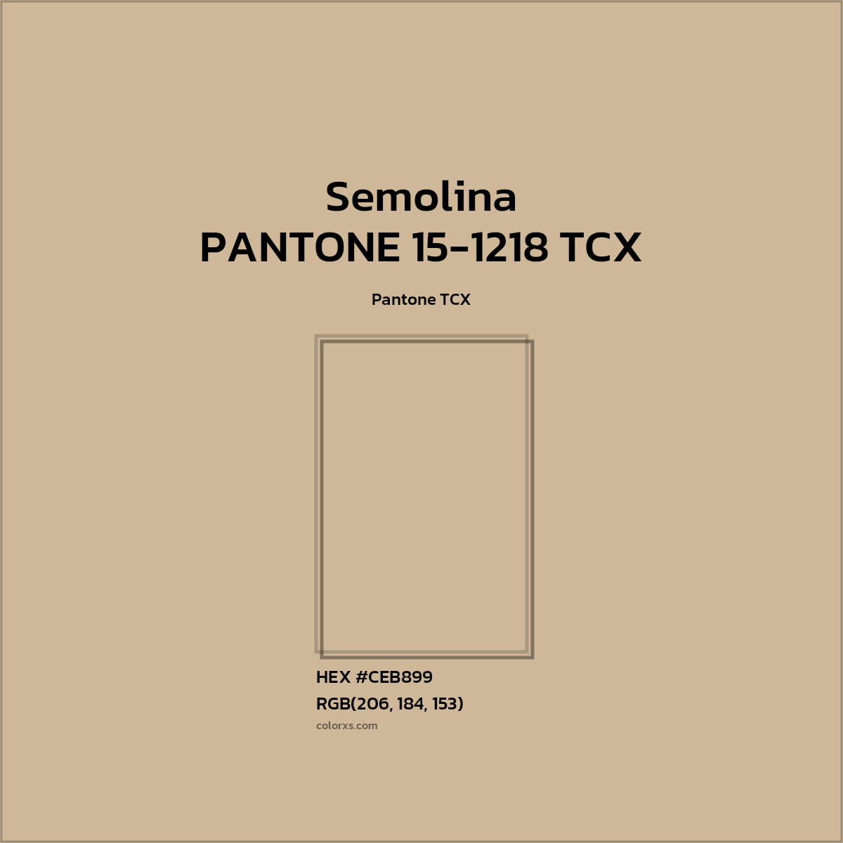 #CEB899 PANTONE 15-1218 TCX - Semolina CMS Pantone TCX - Color codes and meaning | Matching colors and paints