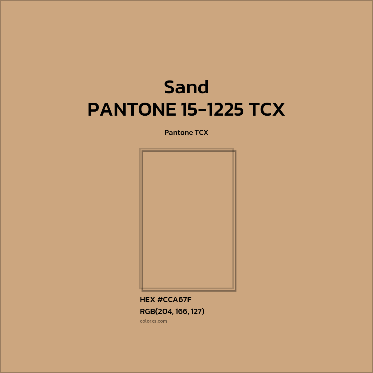 #CCA67F PANTONE 15-1225 TCX - Sand CMS Pantone TCX - Color codes and meaning | Matching colors and paints