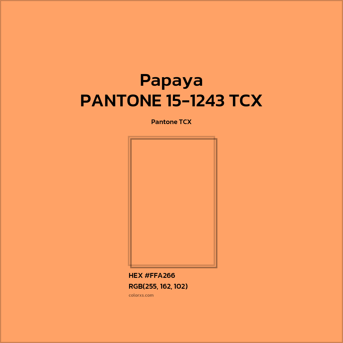 #FFA266 PANTONE 15-1243 TCX - Papaya CMS Pantone TCX - Color codes and meaning | Matching colors and paints