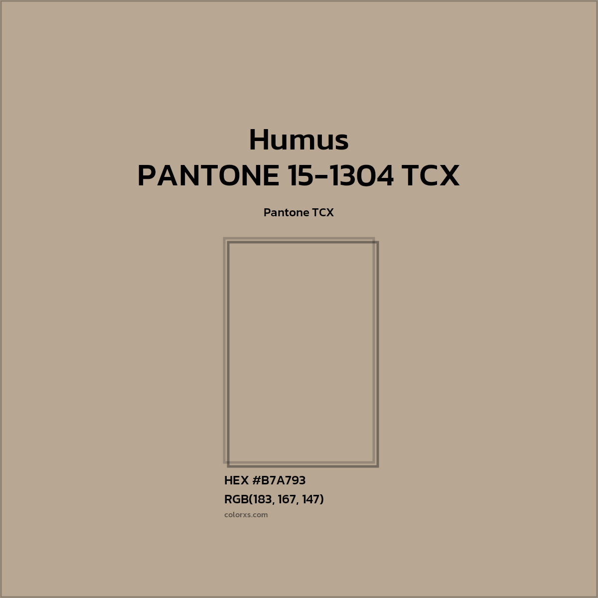 #B7A793 PANTONE 15-1304 TCX - Humus CMS Pantone TCX - Color codes and meaning | Matching colors and paints