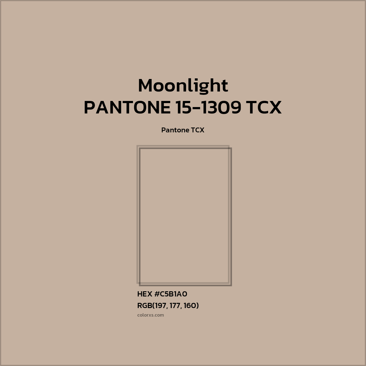 #C5B1A0 PANTONE 15-1309 TCX - Moonlight CMS Pantone TCX - Color codes and meaning | Matching colors and paints