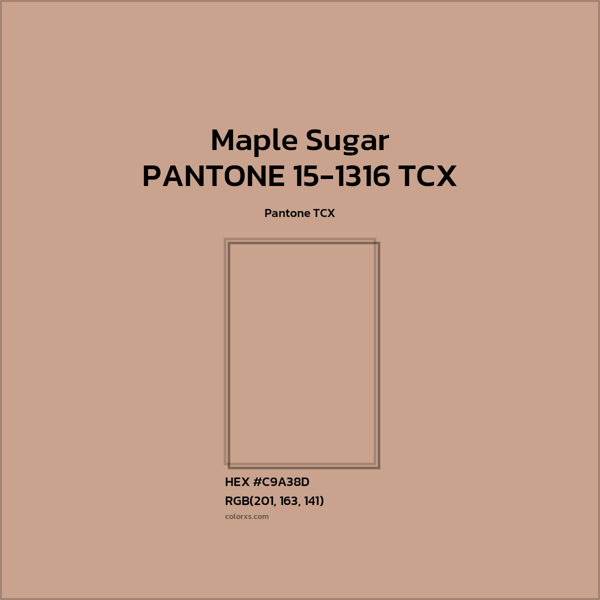 #C9A38D PANTONE 15-1316 TCX - Maple Sugar CMS Pantone TCX - Color codes and meaning | Matching colors and paints