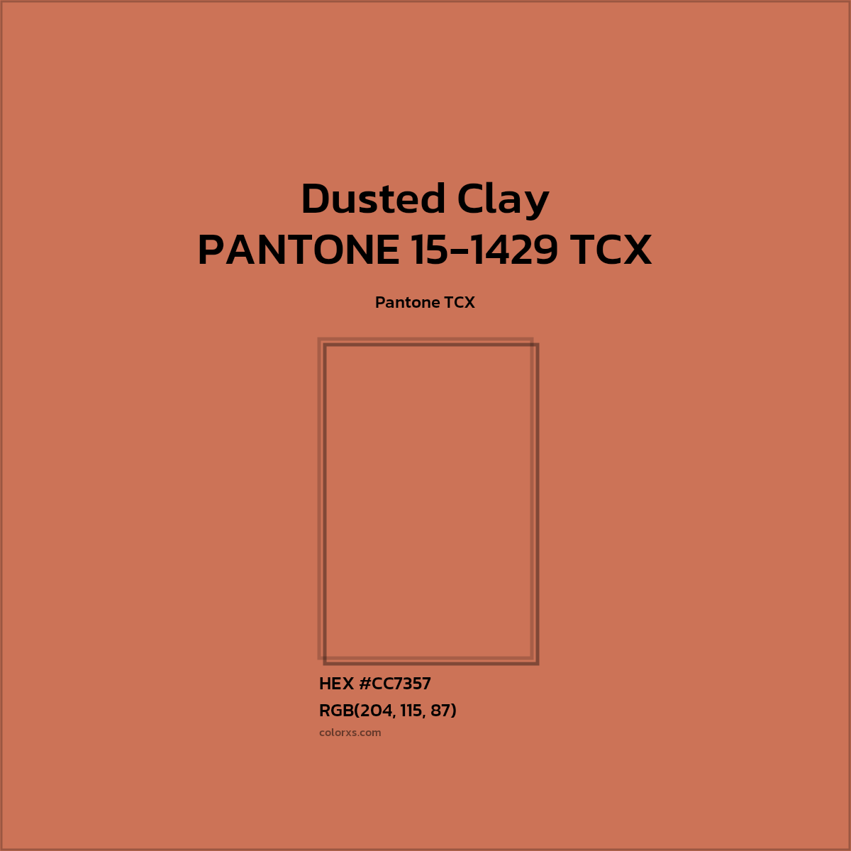 #CC7457 PANTONE 15-1429 TCX - Dusted Clay CMS Pantone TCX - Color codes and meaning | Matching colors and paints