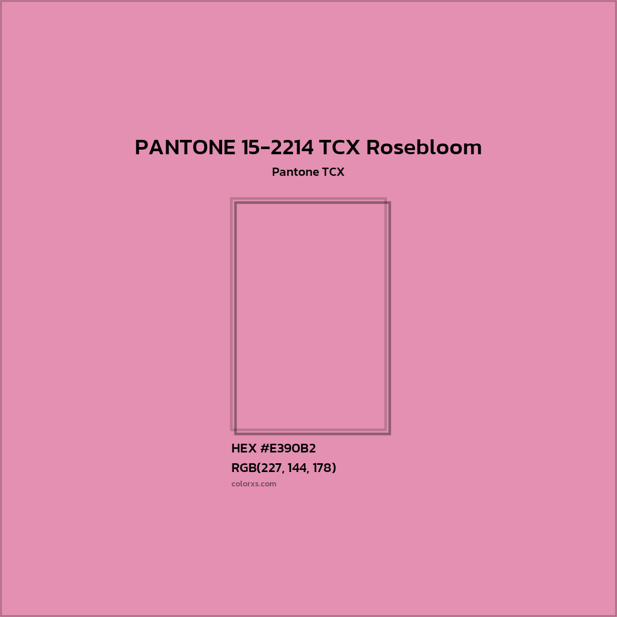 #E290B2 PANTONE 15-2214 TCX Rosebloom CMS Pantone TCX - Color codes and meaning | Matching colors and paints