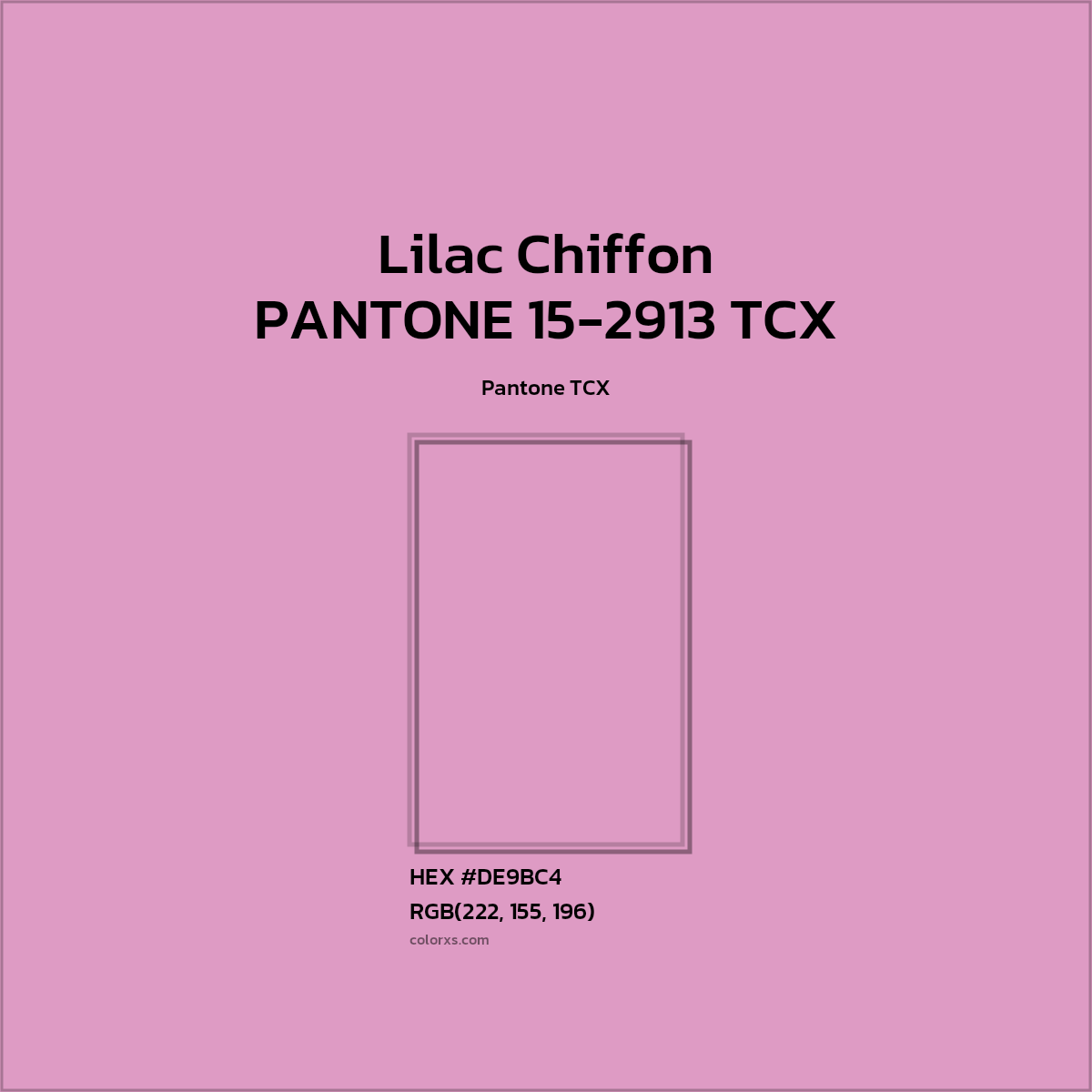 #DE9BC4 PANTONE 15-2913 TCX - Lilac Chiffon CMS Pantone TCX - Color codes and meaning | Matching colors and paints