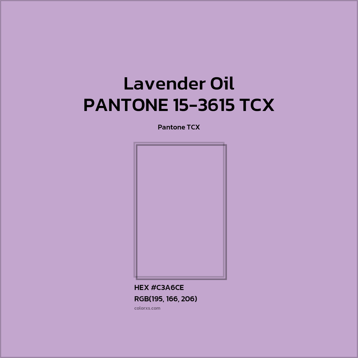 #C3A6CD PANTONE 15-3615 TCX - Lavender Oil CMS Pantone TCX - Color codes and meaning | Matching colors and paints