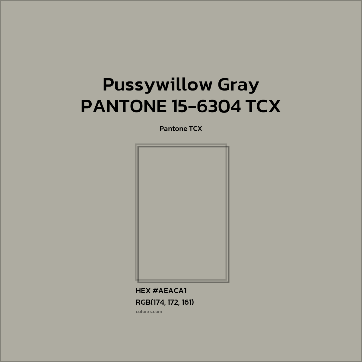#AEACA1 PANTONE 15-6304 TCX - Pussywillow Gray CMS Pantone TCX - Color codes and meaning | Matching colors and paints