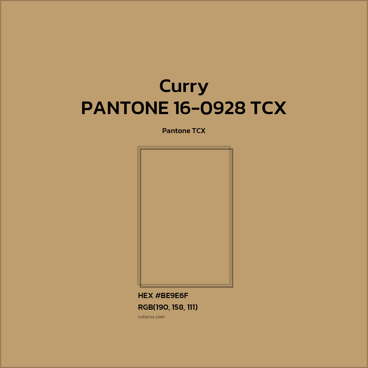 #BE9E6F PANTONE 16-0928 TCX - Curry CMS Pantone TCX - Color codes and meaning | Matching colors and paints