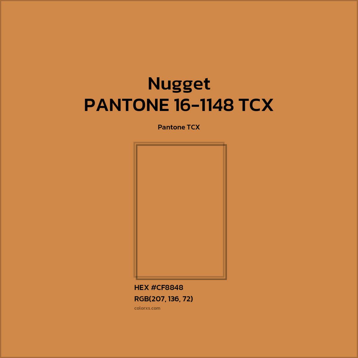 #CF8948 PANTONE 16-1148 TCX - Nugget CMS Pantone TCX - Color codes and meaning | Matching colors and paints
