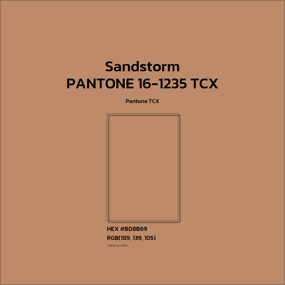 #BD8B69 PANTONE 16-1235 TCX - Sandstorm CMS Pantone TCX - Color codes and meaning | Matching colors and paints