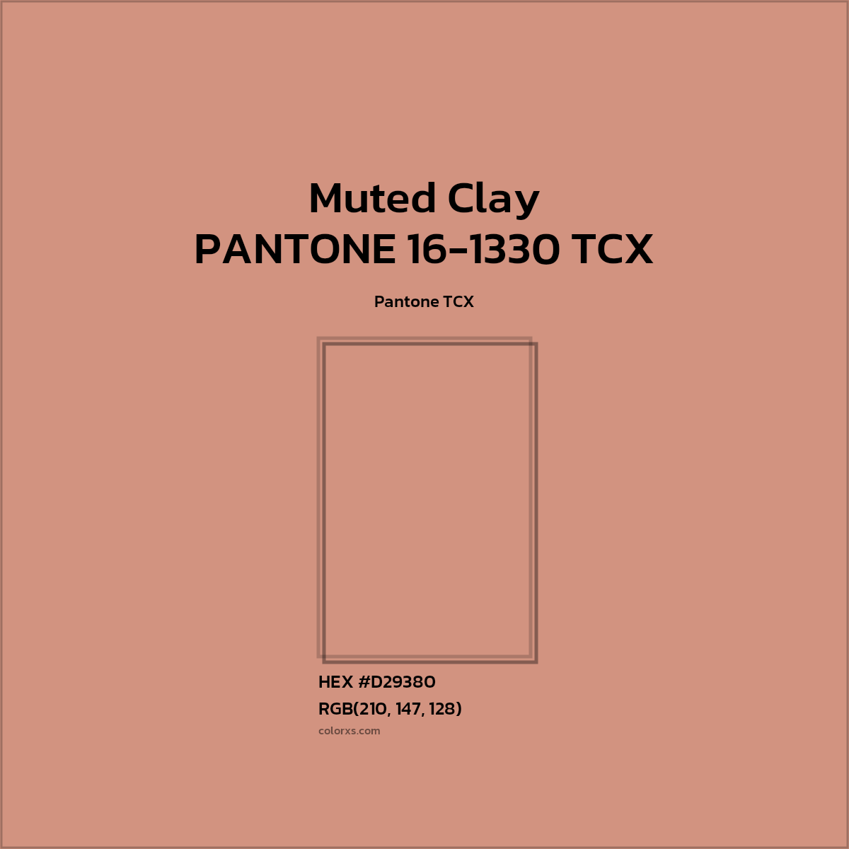 #D29380 PANTONE 16-1330 TCX - Muted Clay CMS Pantone TCX - Color codes and meaning | Matching colors and paints