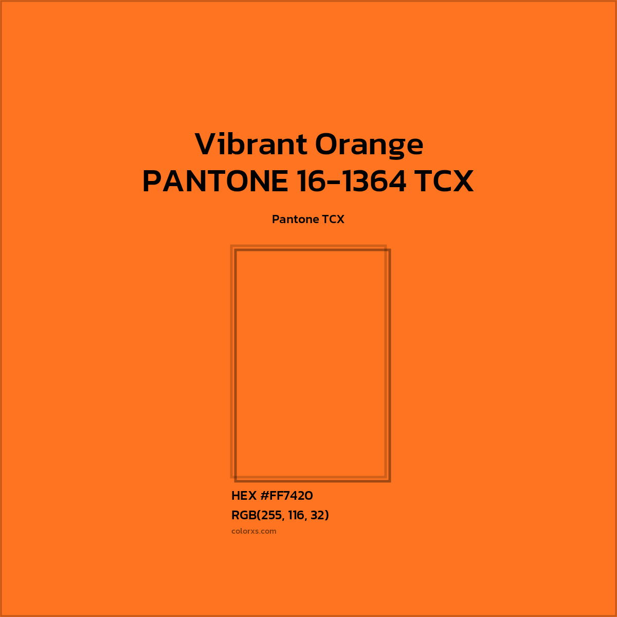 #FF7420 PANTONE 16-1364 TCX - Vibrant Orange CMS Pantone TCX - Color codes and meaning | Matching colors and paints