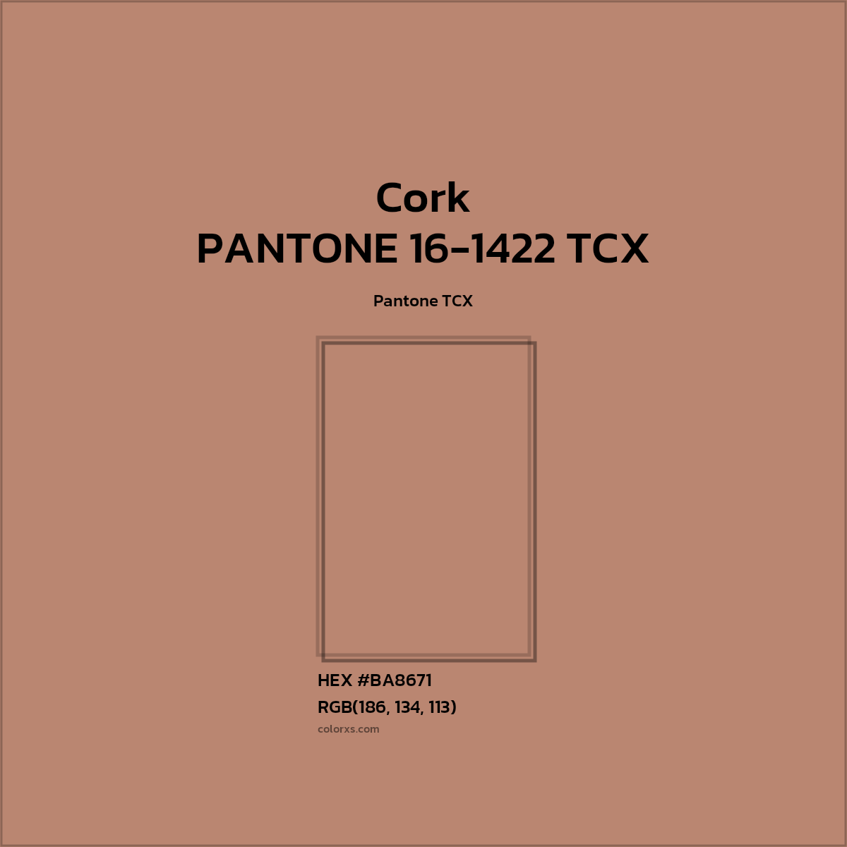 #BA8671 PANTONE 16-1422 TCX - Cork CMS Pantone TCX - Color codes and meaning | Matching colors and paints