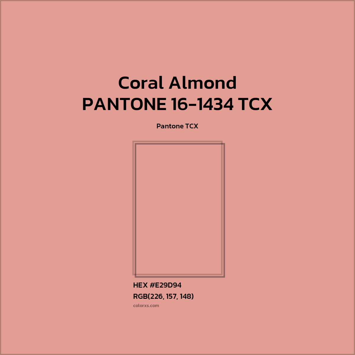 #E29D93 PANTONE 16-1434 TCX - Coral Almond CMS Pantone TCX - Color codes and meaning | Matching colors and paints
