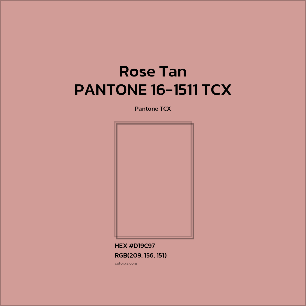 #D19C97 PANTONE 16-1511 TCX - Rose Tan CMS Pantone TCX - Color codes and meaning | Matching colors and paints
